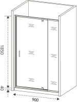 Душевая дверь в нишу Good Door Orion WTW-PD-90-C-CH