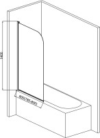 Шторка на ванну AQUAme AQM2851 80х140, профиль хром