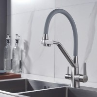 Смеситель для кухни Shevanik S968L с гибким изливом, сатин