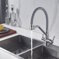 Смеситель для кухни Shevanik S968L с гибким изливом, сатин