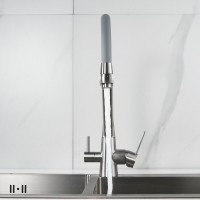 Смеситель для кухни Shevanik S968L с гибким изливом, сатин