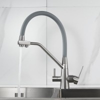 Смеситель для кухни Shevanik S968L с гибким изливом, сатин