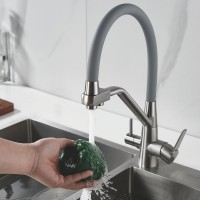 Смеситель для кухни Shevanik S968L с гибким изливом, сатин