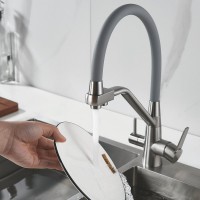 Смеситель для кухни Shevanik S968L с гибким изливом, сатин