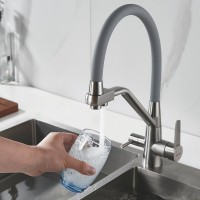 Смеситель для кухни Shevanik S968L с гибким изливом, сатин