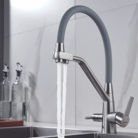 Смеситель для кухни Shevanik S968L с гибким изливом, сатин