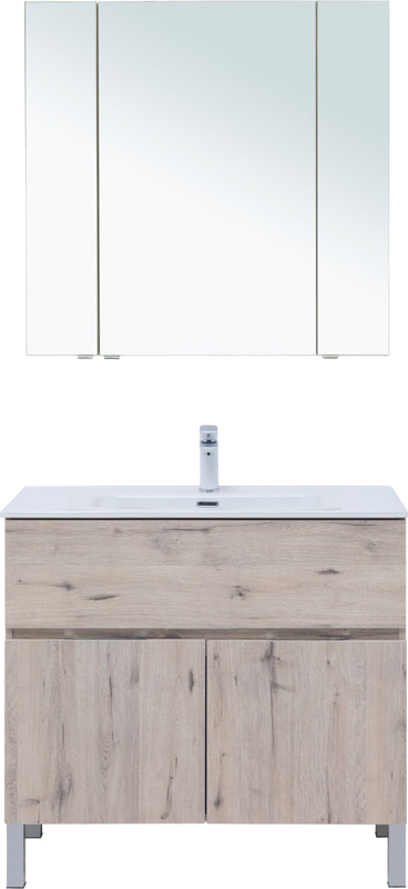 Мебель для ванной комнаты Aquanet Алвита 90 напольная, дуб веллингтон белый