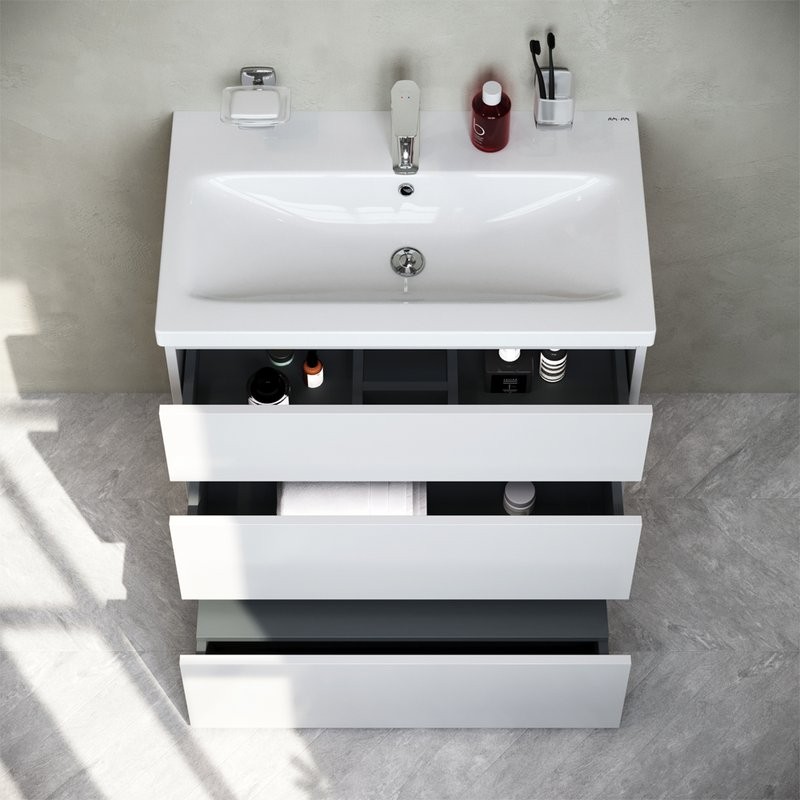 Мебель для ванной комнаты AM.PM Gem S 75 напольная, зеркало STWORKI Монтре