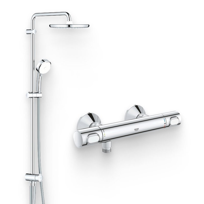 Душевой комплект Термостат Grohe Grohtherm 34793000 + Стойка Tempesta Cosmopolitan System 250 26675000