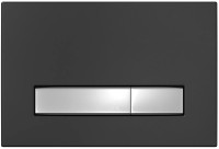 Комплект Berges Atom Line EGO XL Rimless крышка-сиденье Okus Slim SO, кнопка смыва черная, хром