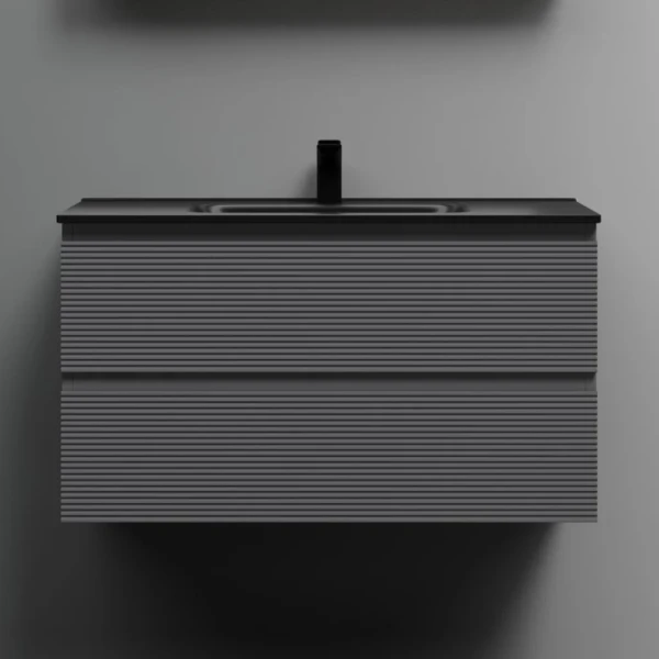 Тумба с раковиной Sancos Folk 90 grey soft, раковина CN7002MB