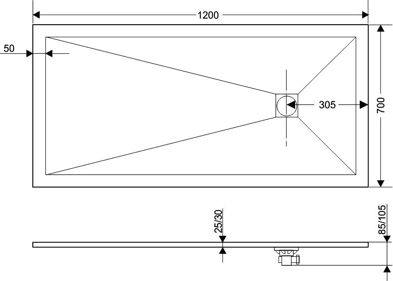 Поддон для душа RGW Stone Tray ST-0127W 70х120