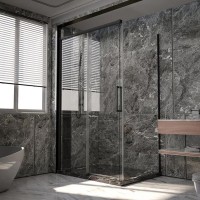 Душевой уголок Veconi Premium Trento PTC-SP-40B 130x80, профиль черный матовый, стекло прозрачное