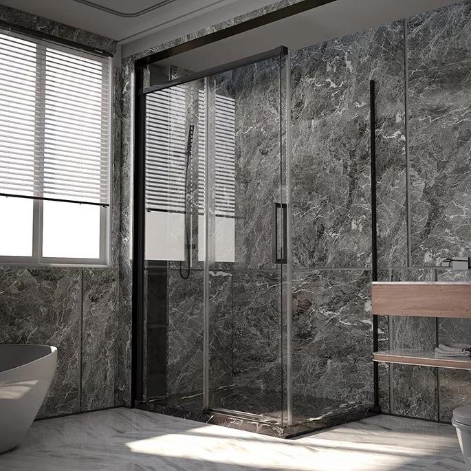 Душевой уголок Veconi Premium Trento PTC-SP-40B 130x80, профиль черный матовый, стекло прозрачное