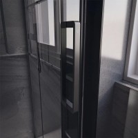 Душевой уголок Veconi Premium Trento PTC-SP-40B 130x80, профиль черный матовый, стекло прозрачное