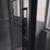 Душевой уголок Veconi Premium Trento PTC-SP-40B 130x80, профиль черный матовый, стекло прозрачное