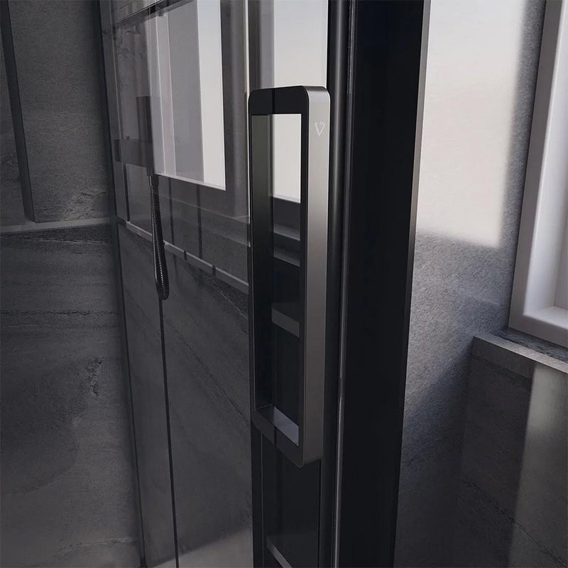 Душевой уголок Veconi Premium Trento PTC-SP-40B 130x80, профиль черный матовый, стекло прозрачное