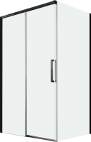 Душевой уголок Veconi Premium Trento PTC-SP-40B 130x80, профиль черный матовый, стекло прозрачное