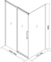 Душевой уголок Veconi Premium Trento PTC-SP-40B 130x80, профиль черный матовый, стекло прозрачное