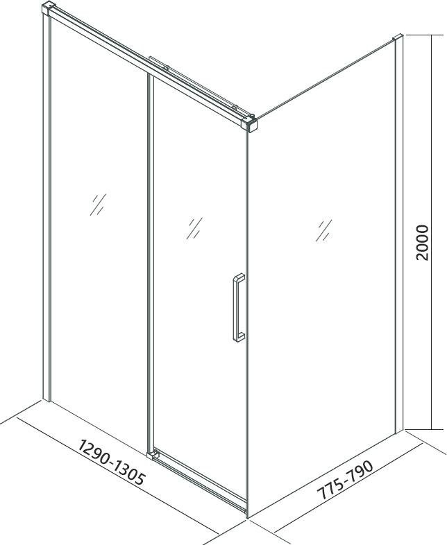 Душевой уголок Veconi Premium Trento PTC-SP-40B 130x80, профиль черный матовый, стекло прозрачное