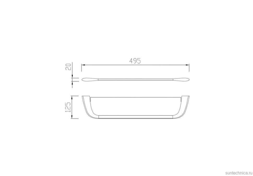 Полка под зеркало Abber Nord AA1555B 49 см, стеклянная