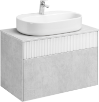 Тумба с раковиной AQUATON Марбл 80 слэйт, белая матовая, раковина 1WH501710