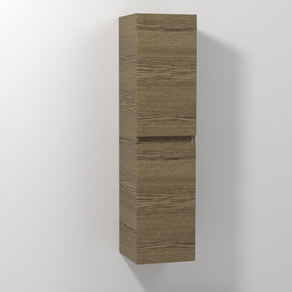 Шкаф пенал для ванной Vod-Ok Best 30 R, с бельевой корзиной, подвесной, крымский дуб