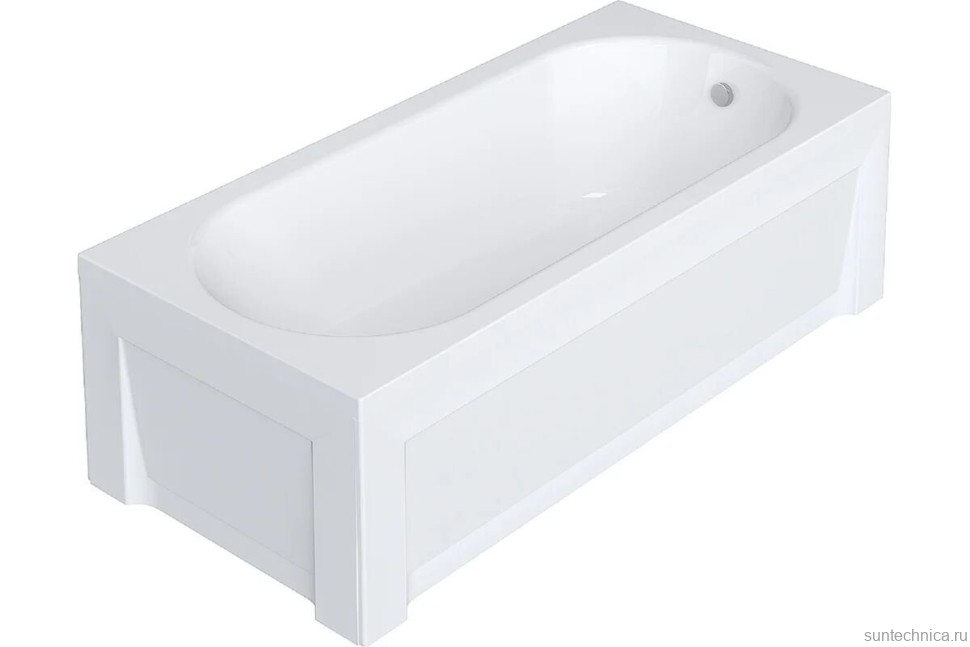 Акриловая ванна Alex Baitler Baikal 190x80 см, встраиваемая, белая, с каркасом
