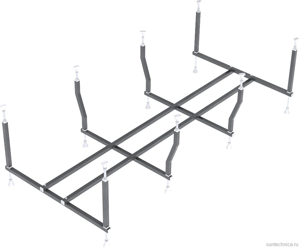 Акриловая ванна Alex Baitler Baikal 190x80 см, встраиваемая, белая, с каркасом