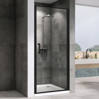 Душевая дверь в нишу Abber Sonnenstrand AG04100B 100 см, профиль черный, стекло прозрачное