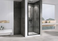 Душевая дверь в нишу Abber Sonnenstrand AG04100B 100 см, профиль черный, стекло прозрачное