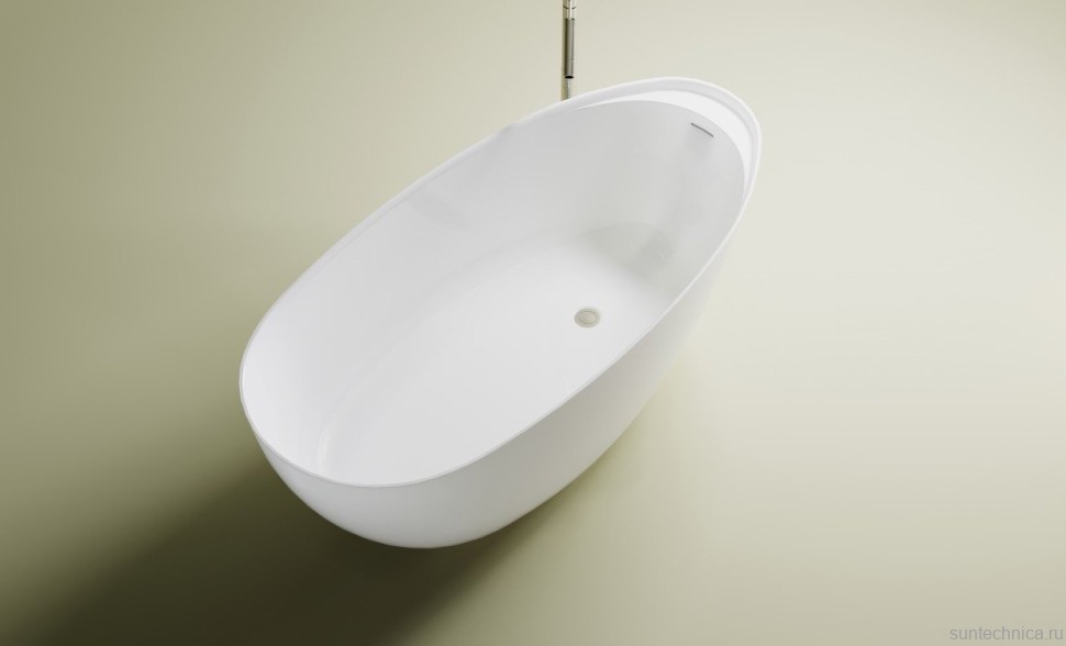 Ванна из искусственного камня Астра-Форм Исида 170x80 см, отдельностоящая, белая, овальная