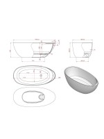 Ванна из искусственного камня Астра-Форм Исида 170x80 см, отдельностоящая, белая, овальная