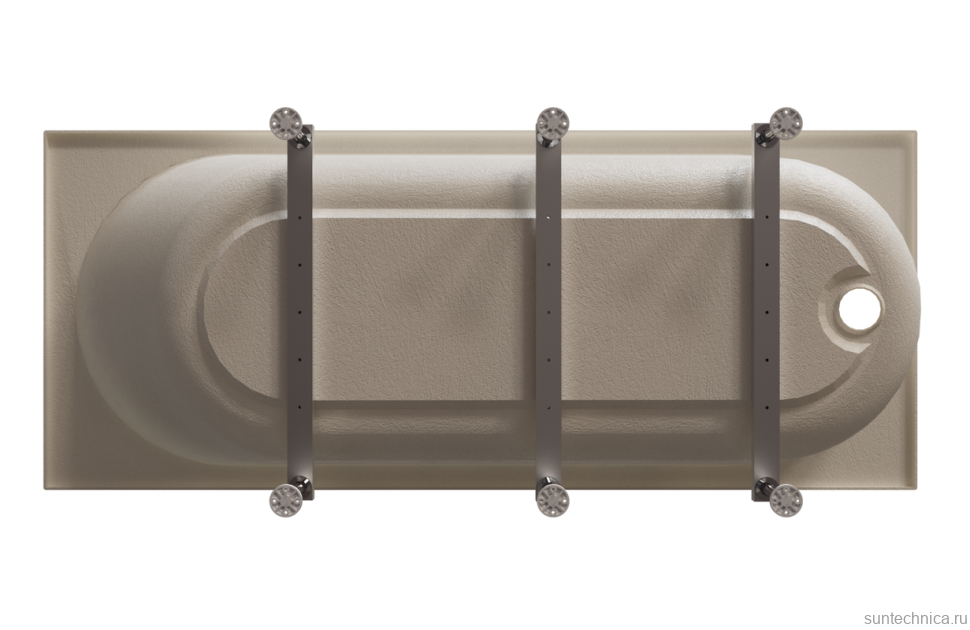 Акриловая ванна Radomir Виктория лайт Ангосто 170x70 см, встраиваемая, белая, на ножках