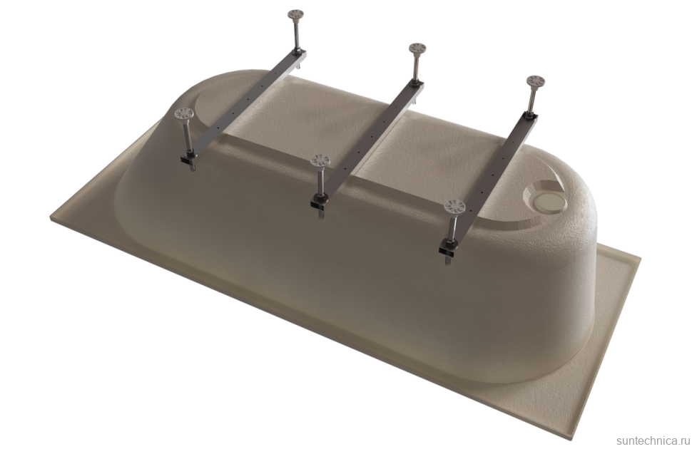 Акриловая ванна Radomir Виктория лайт Ангосто 170x70 см, встраиваемая, белая, на ножках