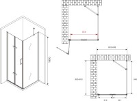 Душевой уголок Abber Zart AG08070P-S91 70х90, профиль хром, стекло прозрачное