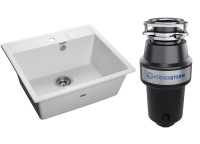 Комплект Мойка GranFest Quadro GF-Q561 иней + Измельчитель KUCHENSTERN Muhle