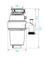 Комплект Мойка GranFest Quadro GF-Q561 иней + Измельчитель KUCHENSTERN Muhle