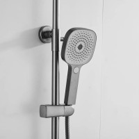 Душевая стойка Shevanik S8236T оружейная сталь