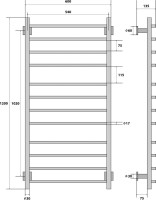 Полотенцесушитель электрический Energy Grand G GRAND 120x60