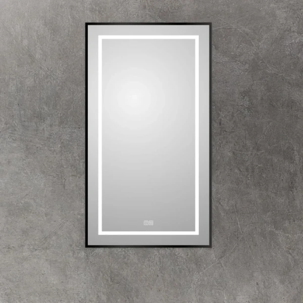 Зеркало BelBagno Kraft 90x50, с подсветкой, с подогревом, черный