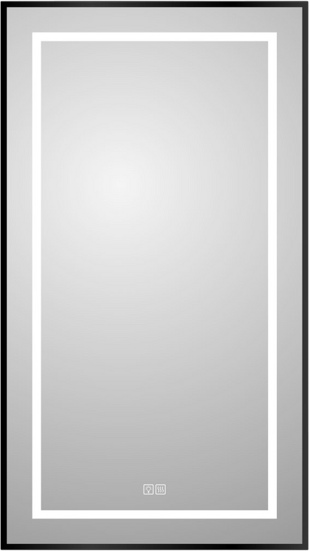 Зеркало BelBagno Kraft 90x50, с подсветкой, с подогревом, черный