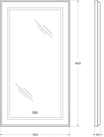 Зеркало BelBagno Kraft 90x50, с подсветкой, с подогревом, черный