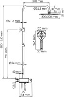 Душевая стойка Wasserkraft Aller A113.069.127.CH Thermo с термостатом, хром