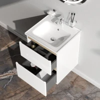 Тумба с раковиной AM.PM X-Joy 50 подвесная, 2 ящика, белый глянец