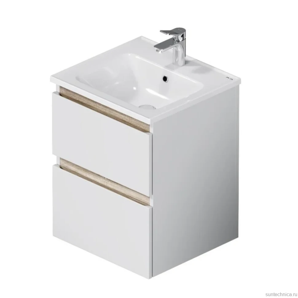 Тумба с раковиной AM.PM X-Joy 50 подвесная, 2 ящика, белый глянец