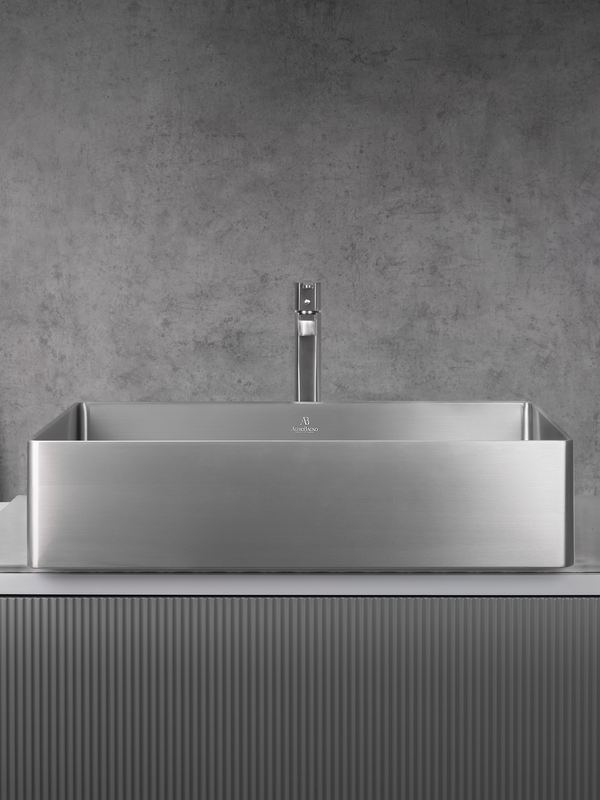 Накладная раковина AltroBagno Solido 001022 MtGr 60 оружейная сталь, прямоугольная, нержавеющая сталь