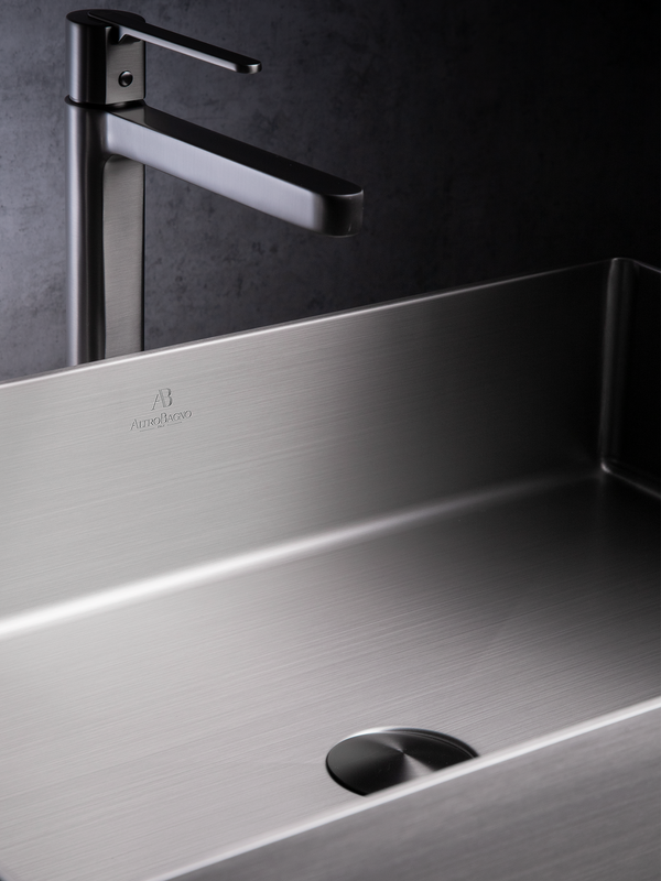 Накладная раковина AltroBagno Solido 001022 MtGr 60 оружейная сталь, прямоугольная, нержавеющая сталь