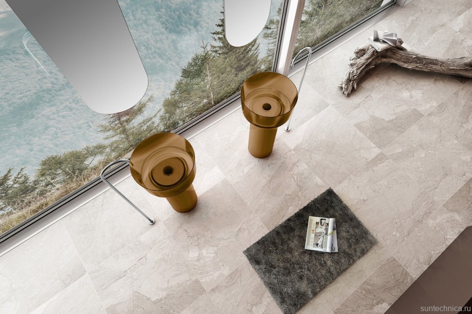 Раковина напольная Abber Kristall AT2702Vesuvian 45 глянцевая оливковая, круглая, моноблок