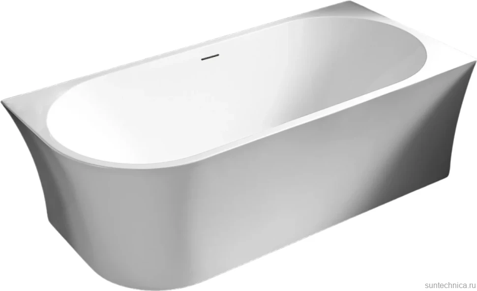 Акриловая ванна Abber AB9257-1.7 R 170x80 см, угловая, правая, пристенная, белая, асимметричная, с каркасом, со сливом-переливом